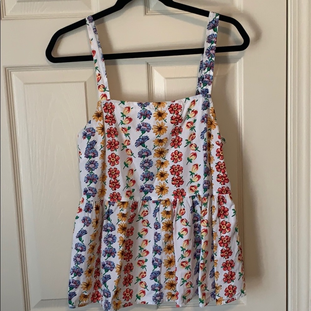 ASOS Floral Peplum Tank Top Size 8